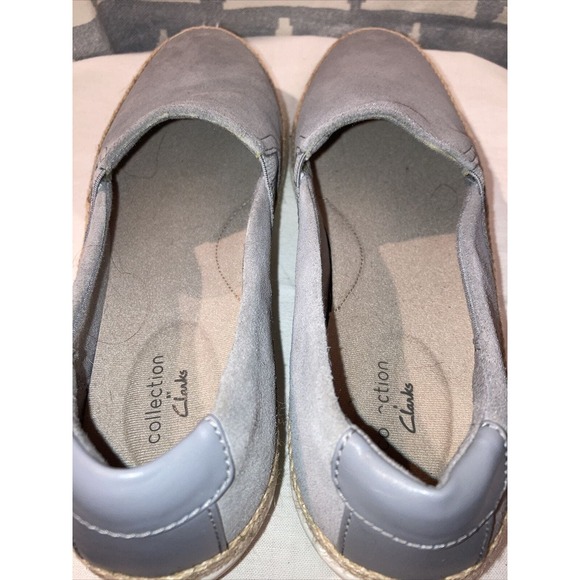 NEW Clarks Womens Size 10M Marie Sail Gray Suede Loafer Leather Shoes Casual - Picture 9 of 9